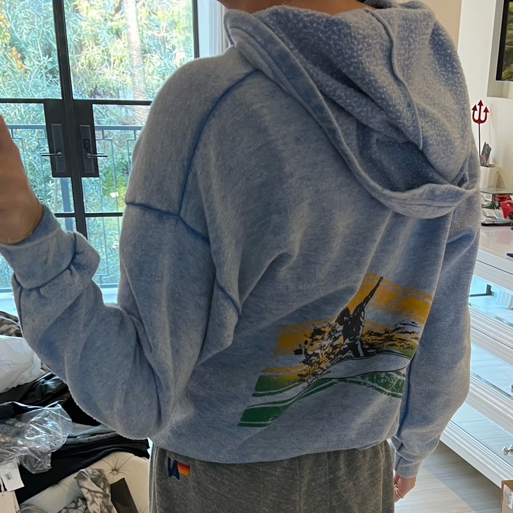 Jet by John Eshaya blue zip up sweater. Size small - Picture 3 of 5